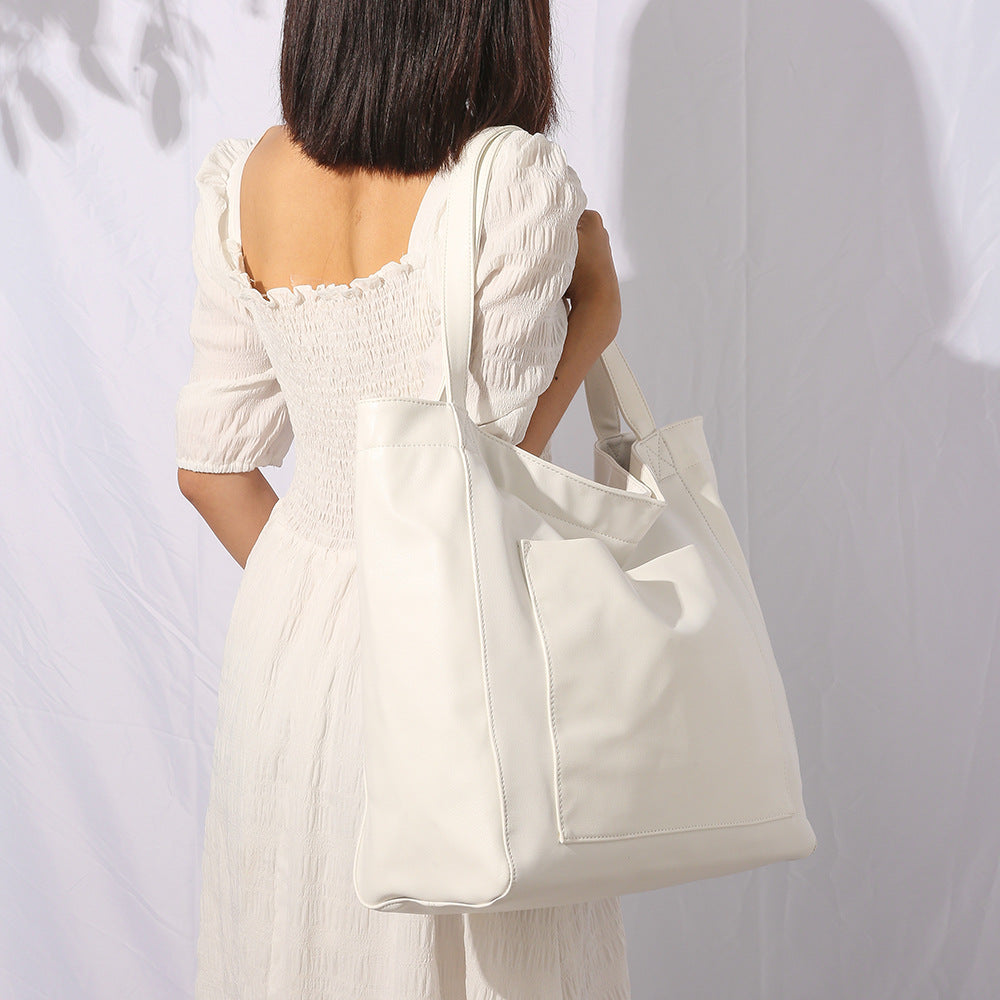 Wholesale Large Pocket Women's Soft Leather Large Capacity Shoulder Hand Tote Bag