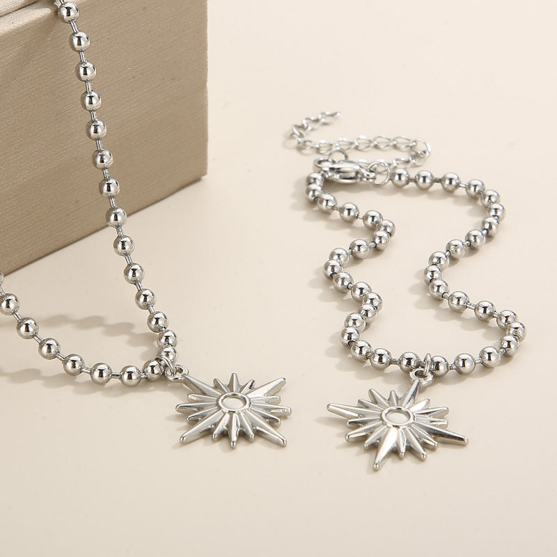 Wholesale Octagram Ladies Suits Gold Plated Necklaces