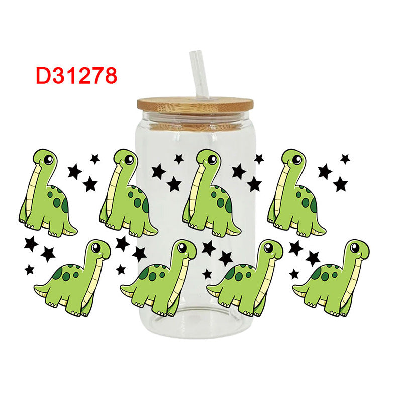 Wholesale Cartoon cute and colorful animals 16oz Cup UV DTF Wraps