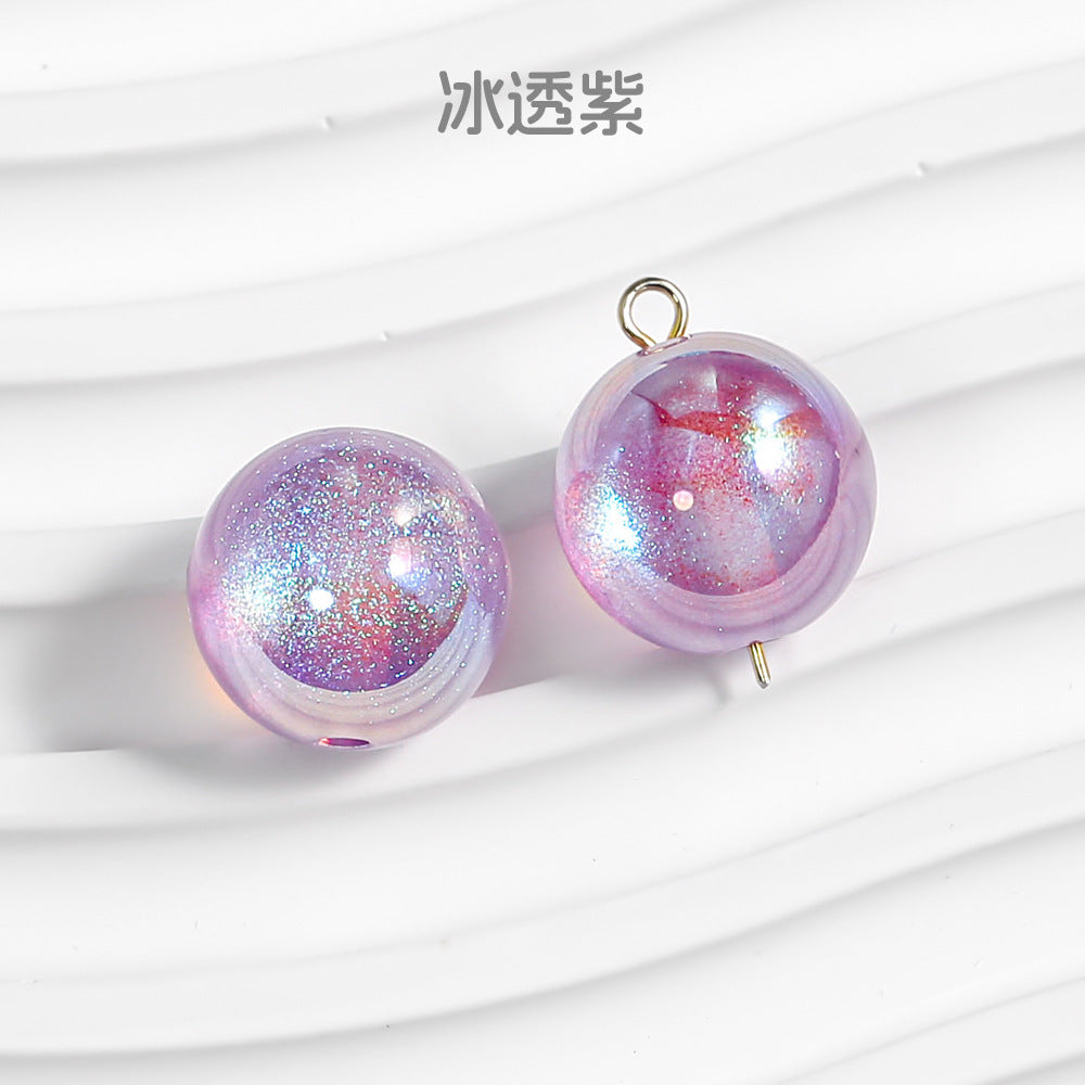 Wholesale 50pcs/1pack Mermaid Cat Eye Through Hole Starry Sky Dyeing DIY Handmade Beads