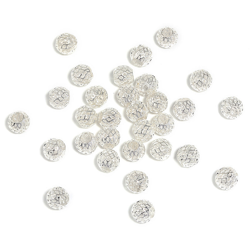 Wholesale 10pcs Full Copper Round Hollow Small Gold Beads Large Mesh DIY Beads