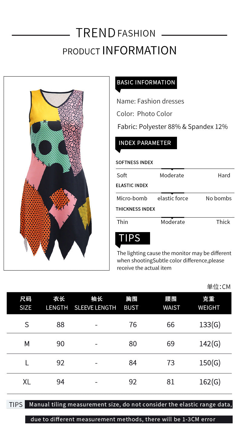 Wholesale Halloween Print Dress Dark Style Women's Clothing