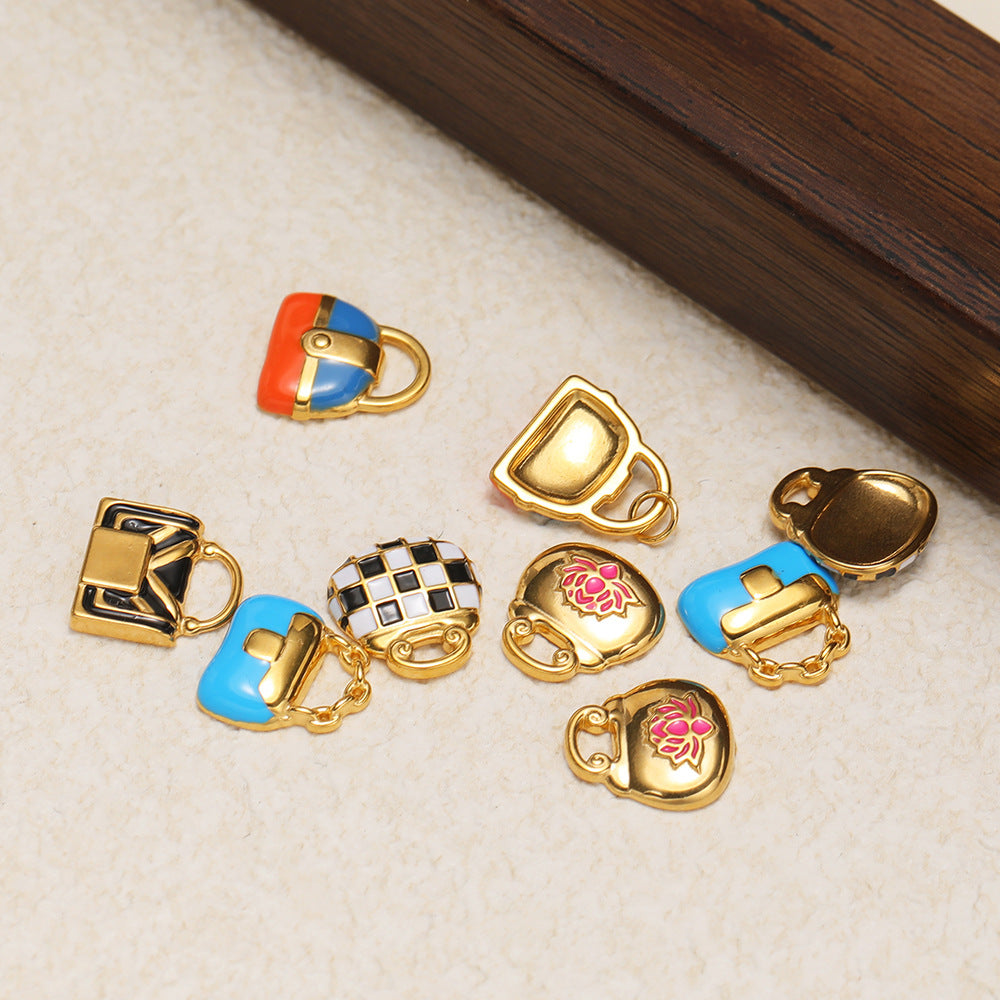 Wholesale 10pcs Stainless steel handbag pendant accessories