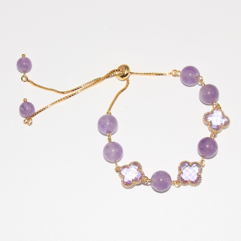 Wholesale Wizard of Oz Lucky Four Leaf Clover Chrysoprase Agate Bracelet