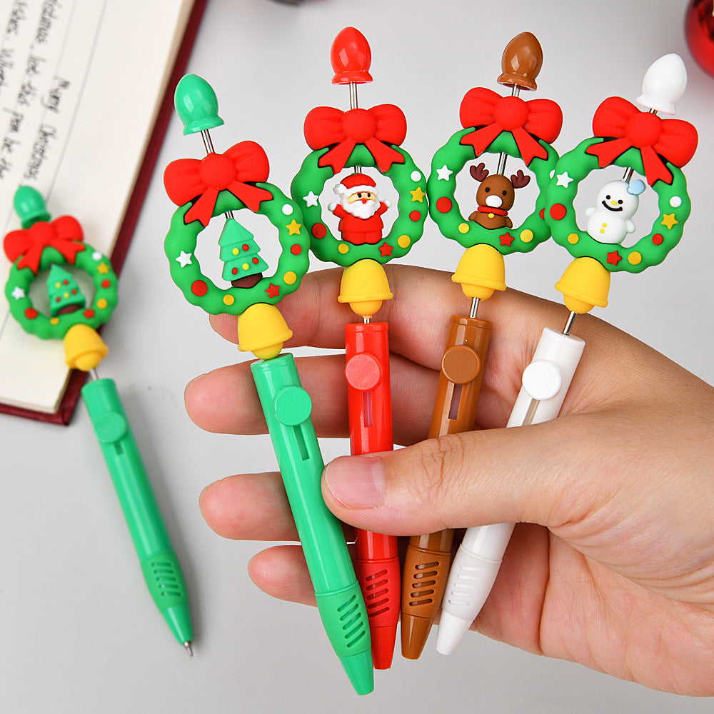 Wholesale 4piece Christmas series beaded gel pen