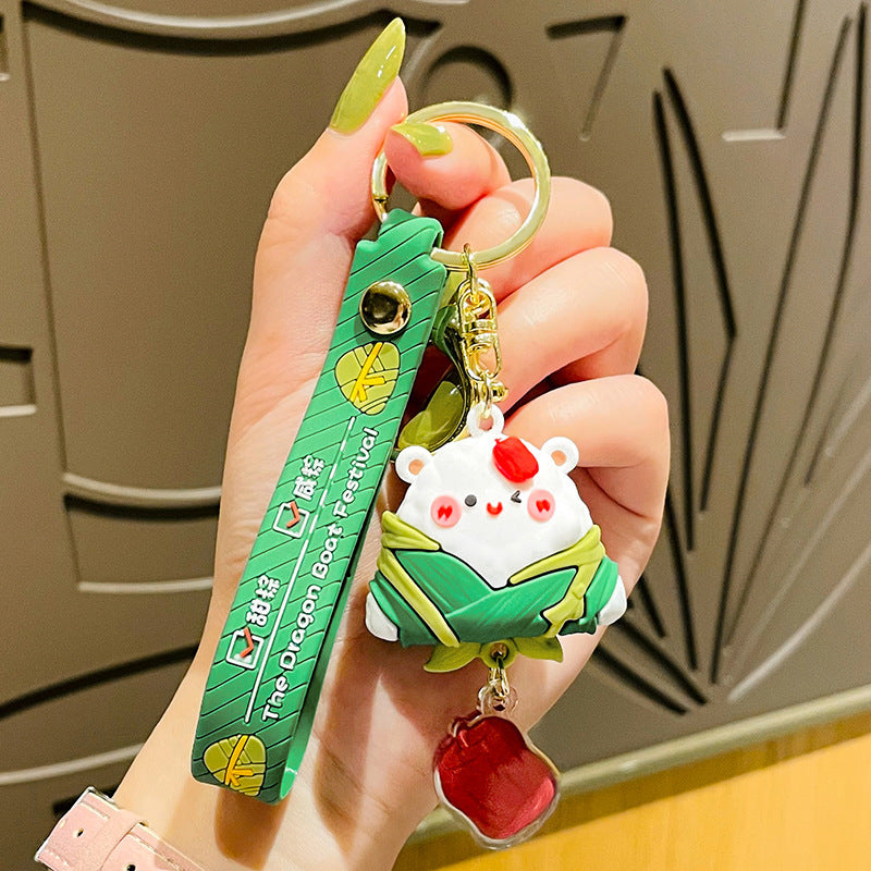 Wholesale Cartoon Creative Lovely Zongzi PVC Keychains