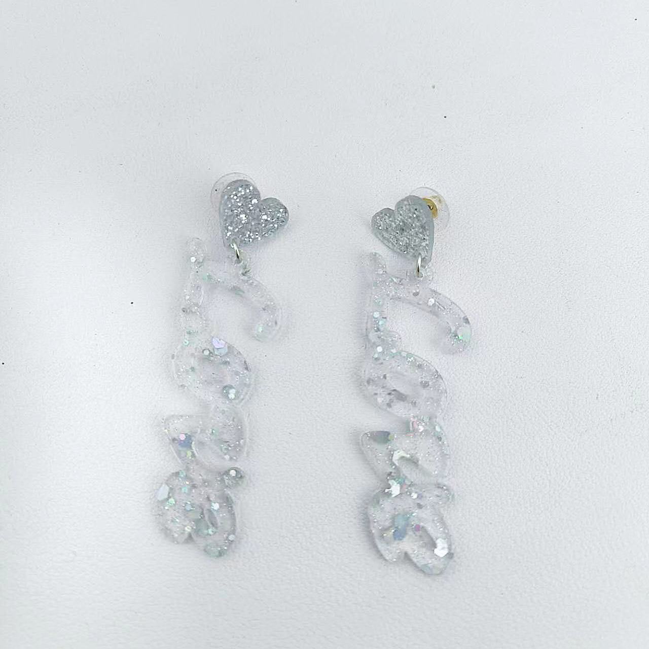 Wholesale  Shiny Love Acrylic And Shiny Stud  Valentine' s Day Earrings