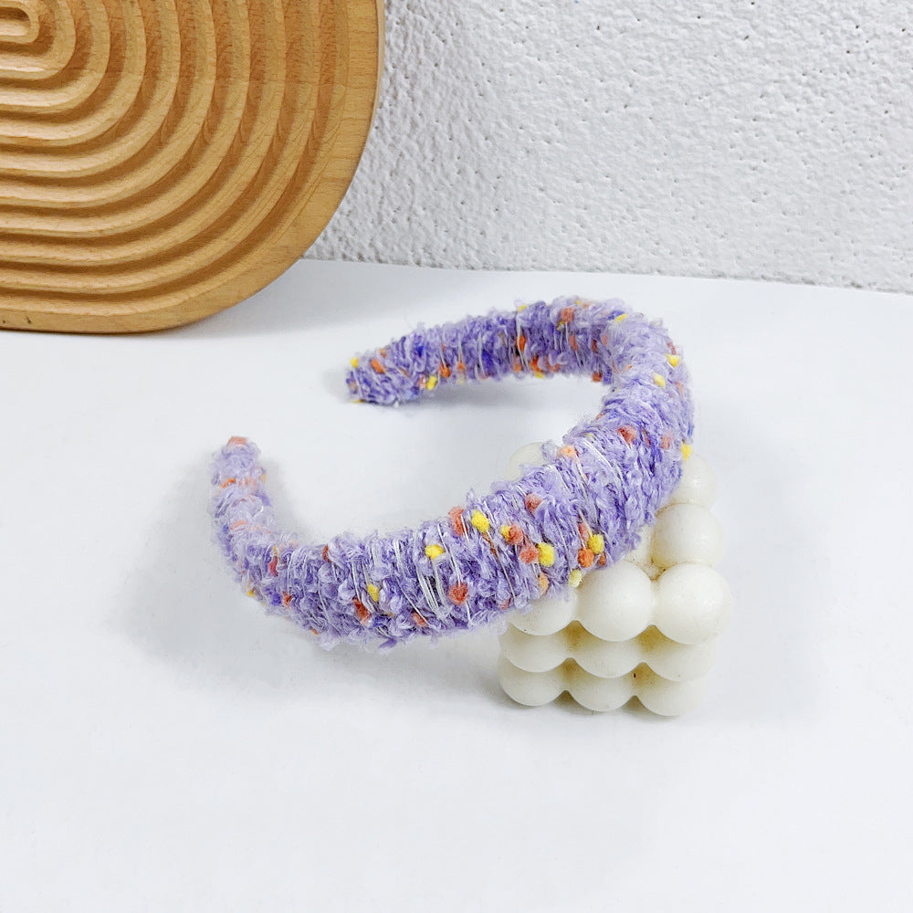 Wholesale Autumn and Winter Colored Wool Wrapped Plush Hair Bands