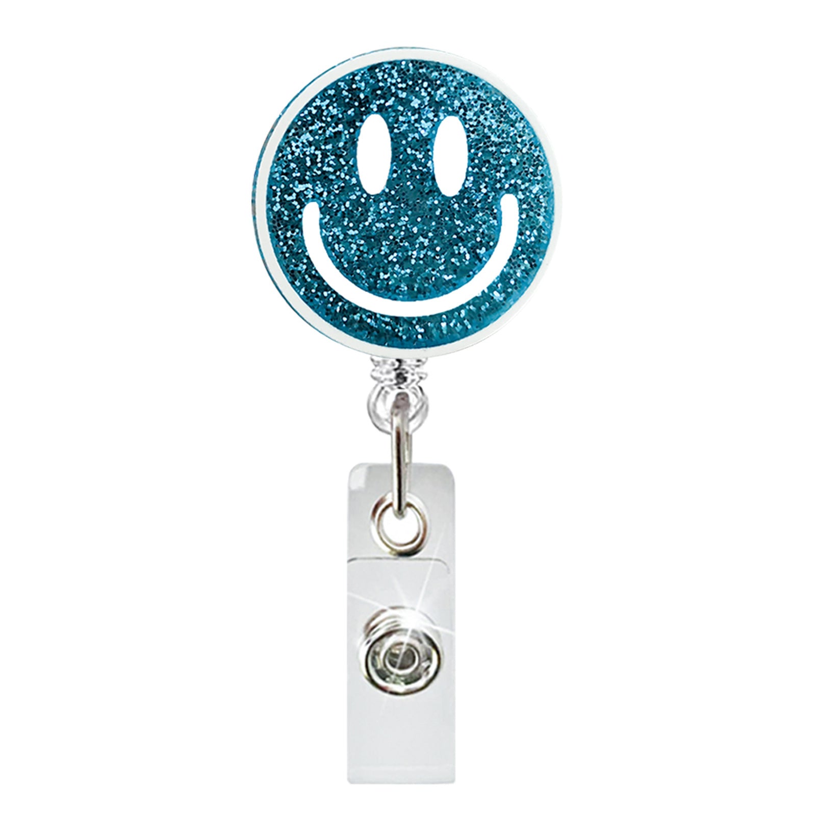 Wholesale Glitter acrylic medical retractable rotating alligator clip easy to pull