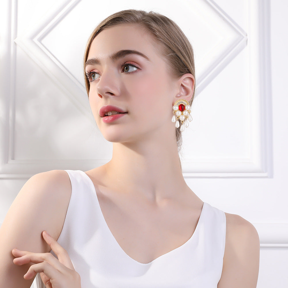 Wholesale Vintage Pearl Zinc Alloy Earrings