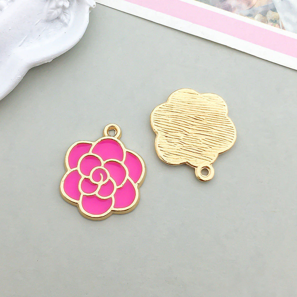 Wholesale Mix 30 Rose Red Drip Oil Alloy Cute Cartoon Simulation Heart Pendant