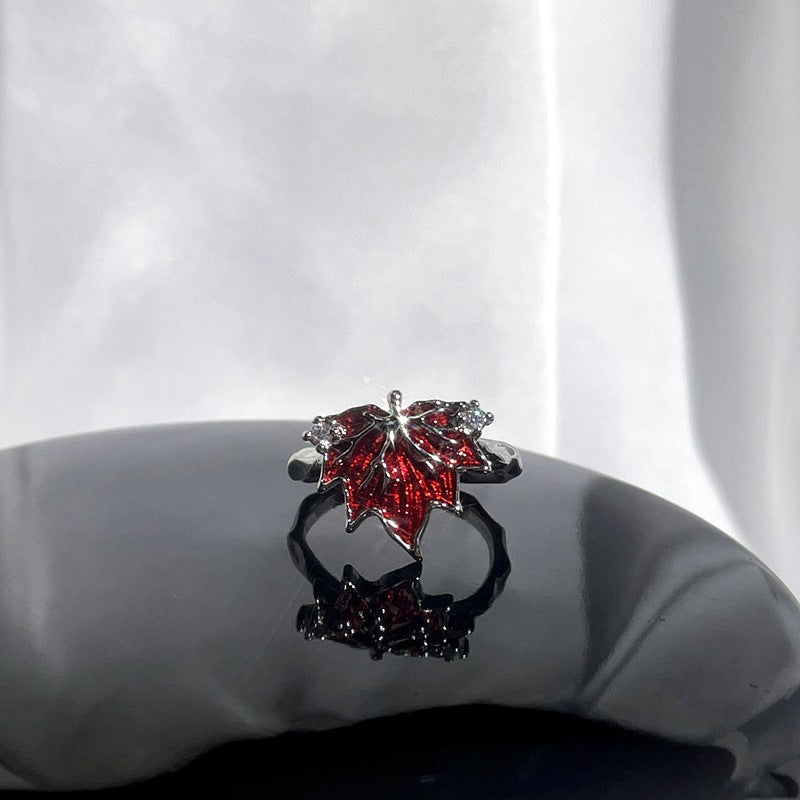 Wholesale Red enamel sweet cool punk cold style ring
