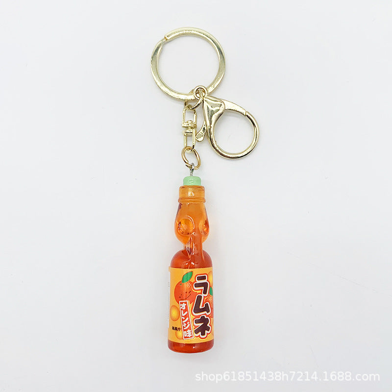 Wholesale Simulation Creative Marbles Soda 3D Resin Keychain