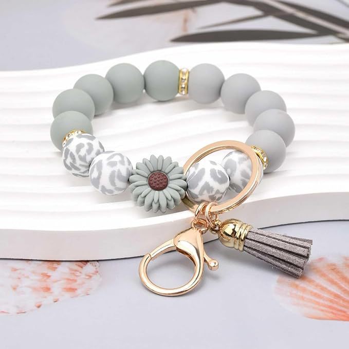 Wholesale  Handmade  Silicone Bead Bracelet Pendant Wristlet Keychain