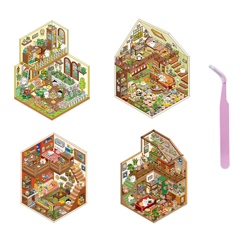 Wholesale My little house series 3D three-dimensional landscape sticker notebook DIY
