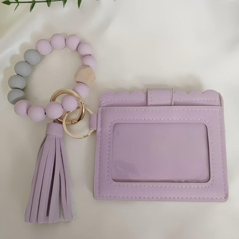 Wholesale Tassel pendant iridescent wrist key ring keychain