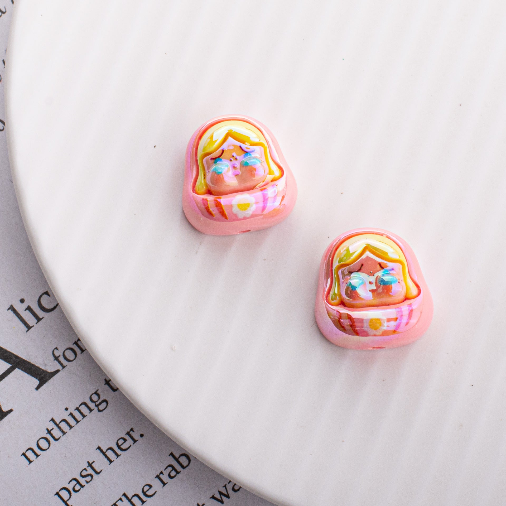 Wholesale UV Plated Resin Beading Accessories for Kids