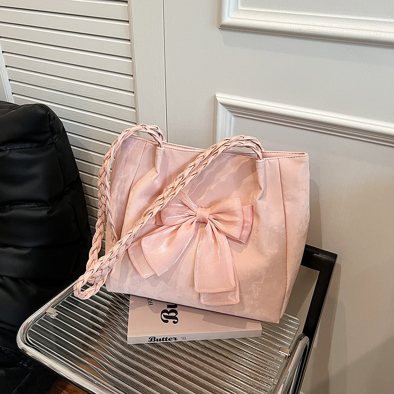 Wholesale Bow Contrast Shoulder Bag