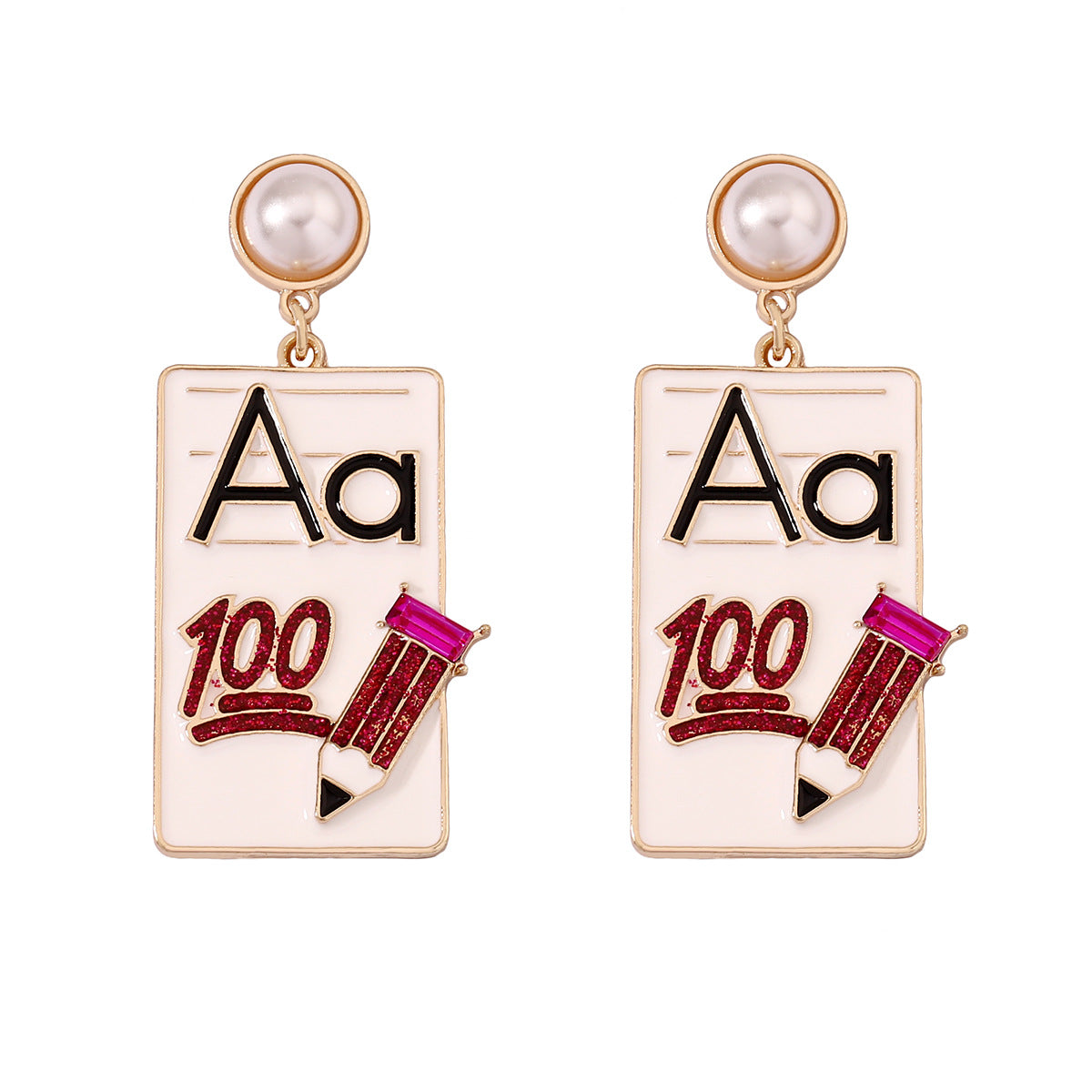 Wholesale of Diamond Alloy Earrings for Starting School Season Books