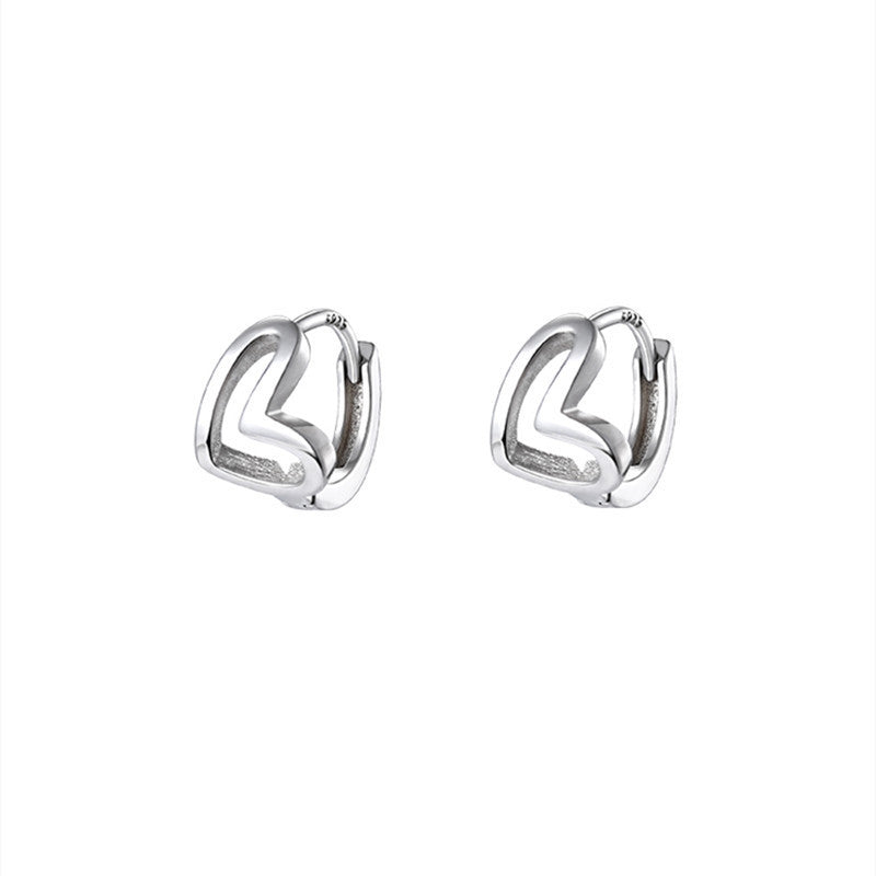 Wholesale 925 Sterling Silver Anti Allergic Heart Ear Buckle