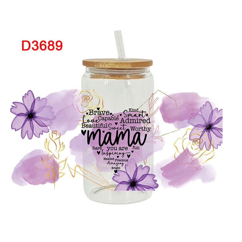 Wholesale Colorful Phrases Mother's Day Series 16oz Cup UV DTF Wraps