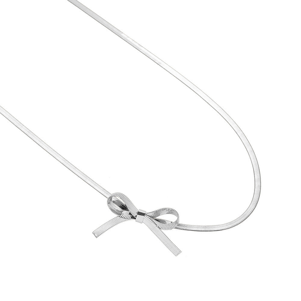 Wholesale Bow Titanium Steel Necklaces