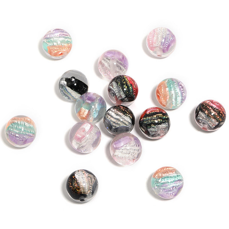 Wholesale 20pcs 16mm Oil Painting Star Five-pointed Star Resin Round Beads Diy Mobile Phone Chain Keychain Accessories Beads