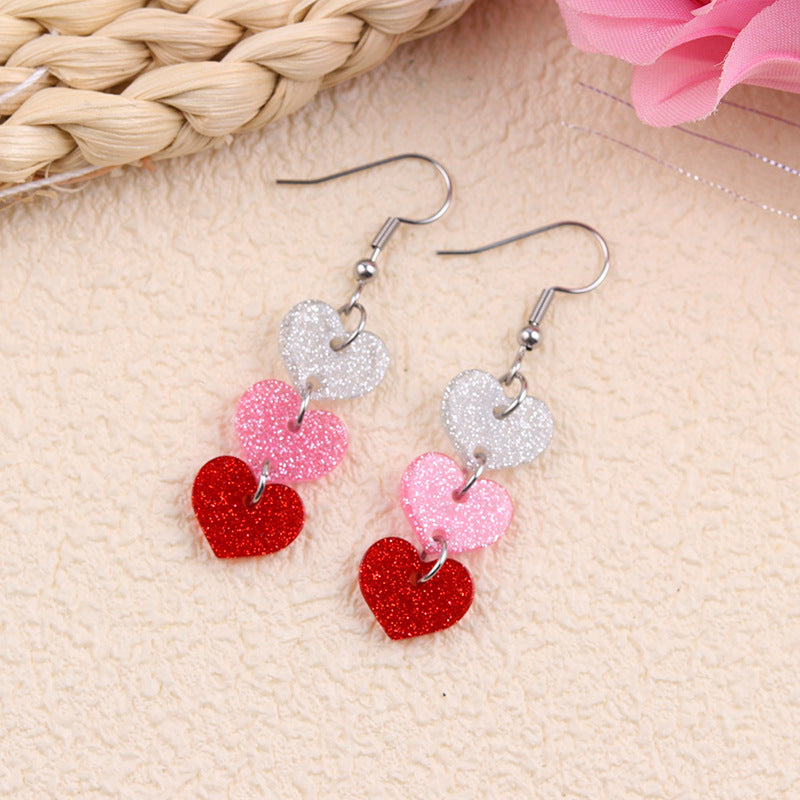 Wholesale  Valentine' s Day Earrings Love Lips Rose Acrylic Earrings