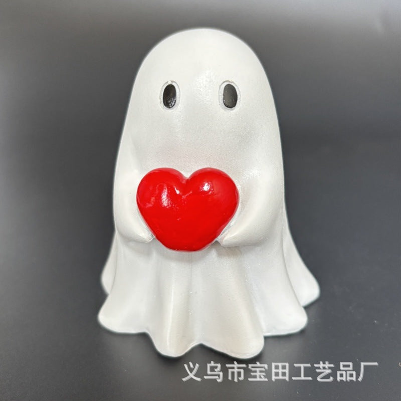 Wholesale New Halloween Cute White Ghost Party Decoration Courtyard Decoration Study Desktop Decoration Small Ornaments