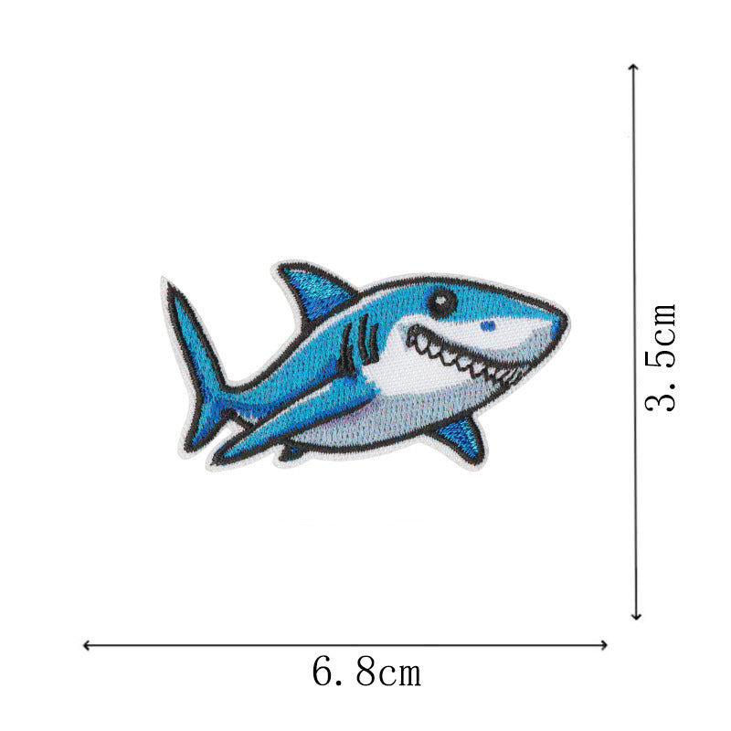 Wholesale Embroidered Ocean Animal Iron On Patches Mermaid Starfish Shark Set Of 10 For ets DIY Craft Supply