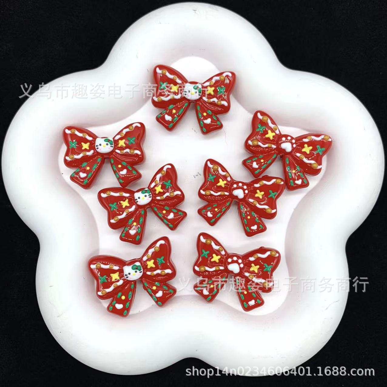 Wholesale 10pcs Colorful bow Acrylic Beads