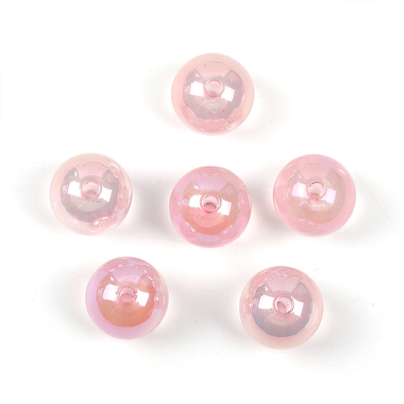 Wholesale 100pcs 16mm Acrylic Through Hole Round Beads Jelly Transparent Color Diy Accessories Beads