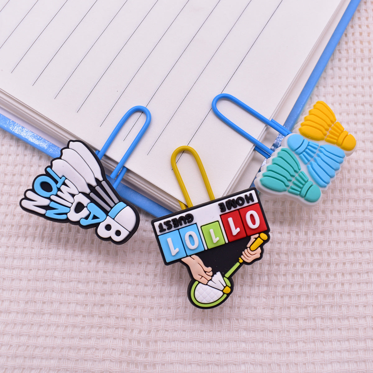 Wholesale Random 50pcs Cartoon Badminton Paper Clip Bookmark