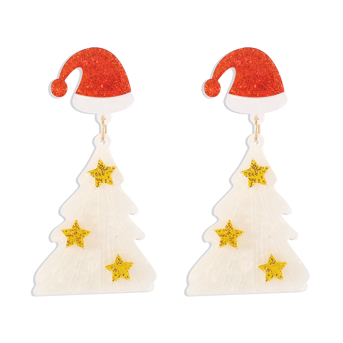 Wholesale Creative Fashion Acrylic Christmas Tree Earrings