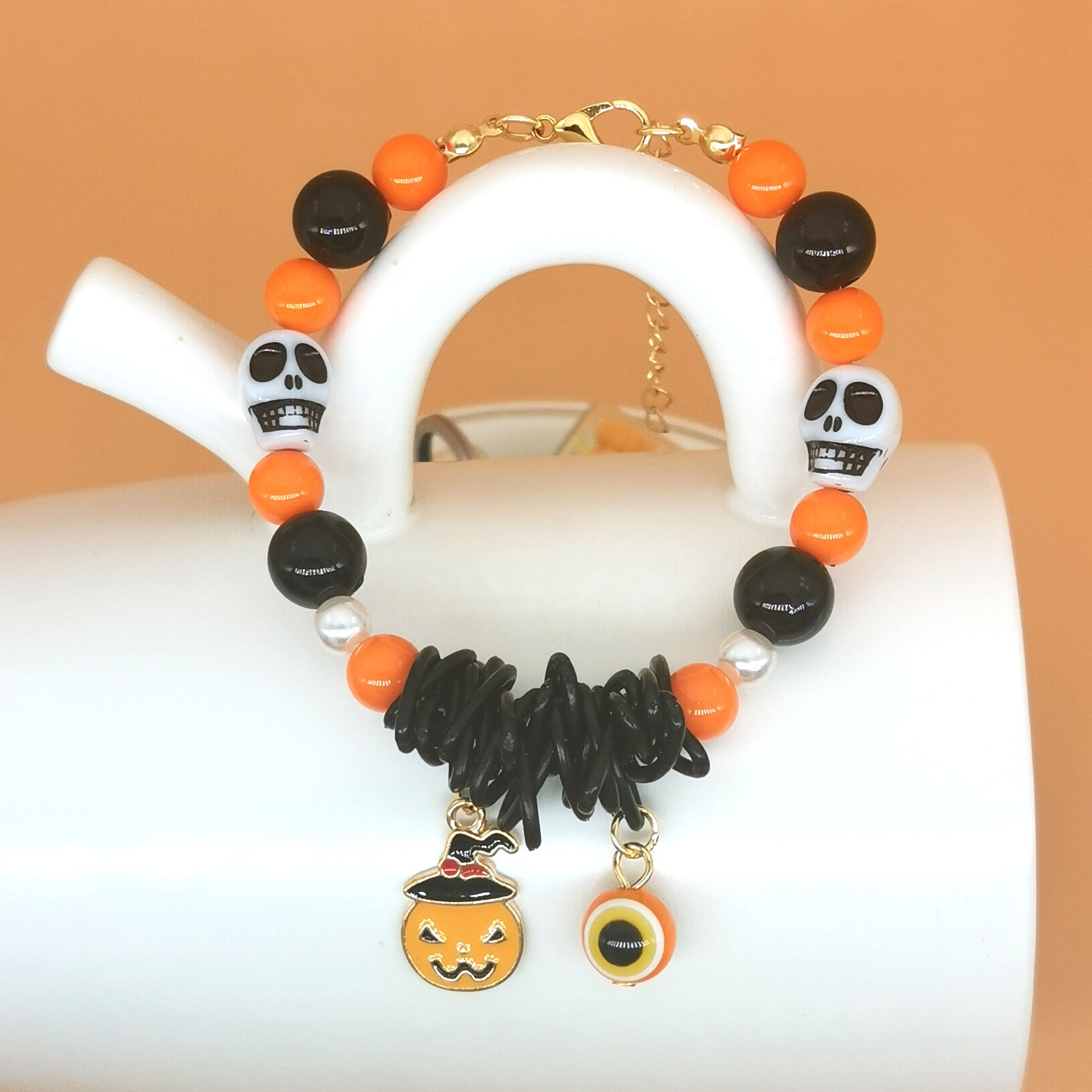 Wholesale 2PCS Halloween Pumpkin Ghost Alloy Bracelet