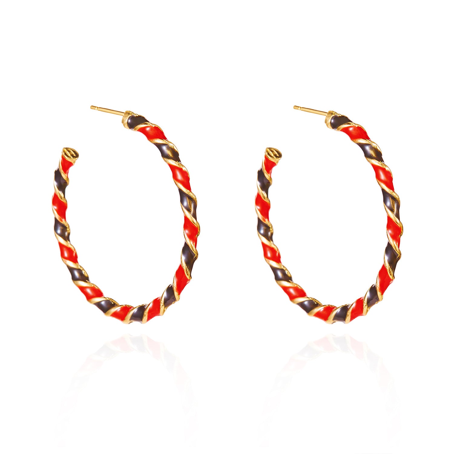 Wholesale Christmas Multicolor Twisted Earrings