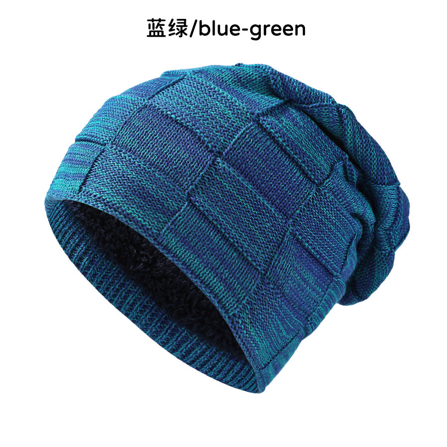 Wholesale Men's Knitted Hats Couple's Style Plus Velvet Ear Protection Pile Pullover Hat