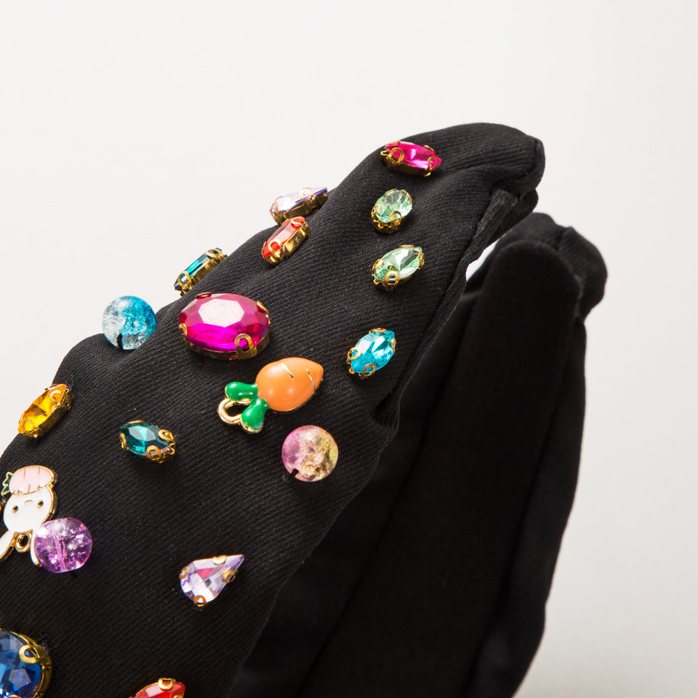 Wholesale Easter Diamond Crystal Cute Cartoon Jade Rabbit Headband