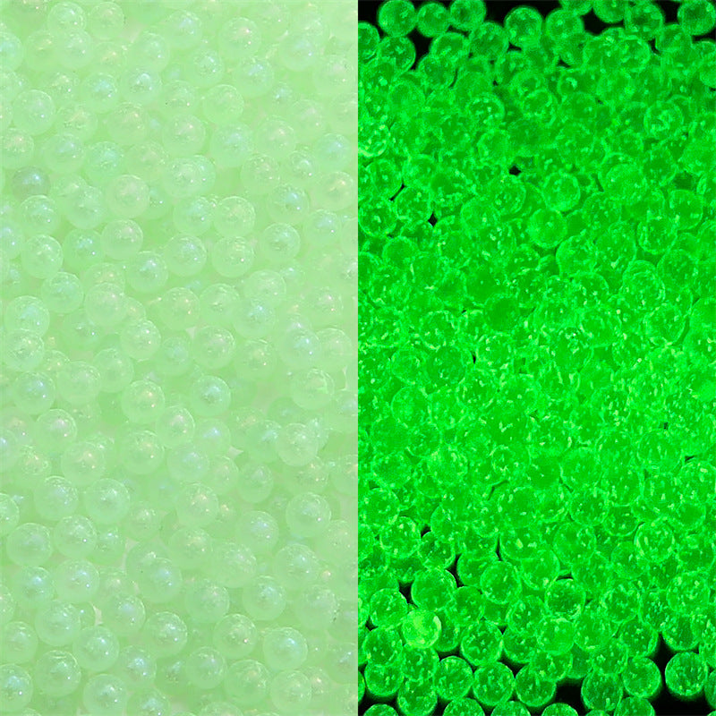 Wholesale Luminous Glass Without Holes Coated with Colored Rice Beads