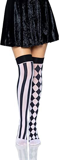 Wholesale Halloween Bat Spider Web Clown Skeleton Skull Over The Knee Socks
