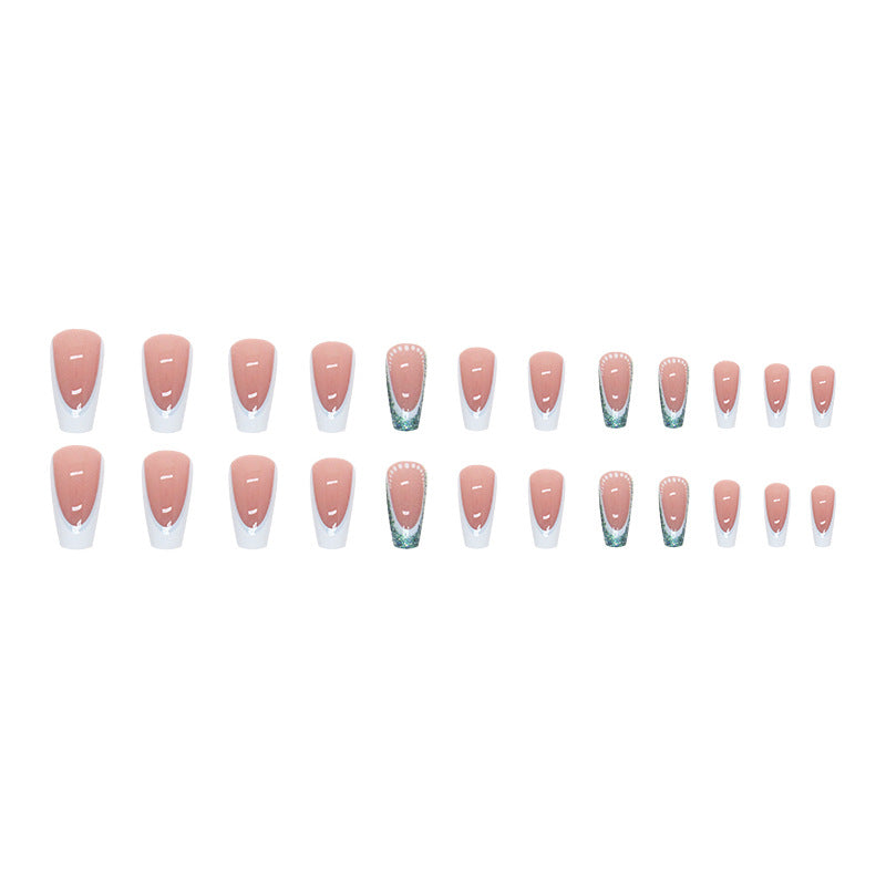 Wholesale Medium Ballet Nail Light Blue Nail Stickers