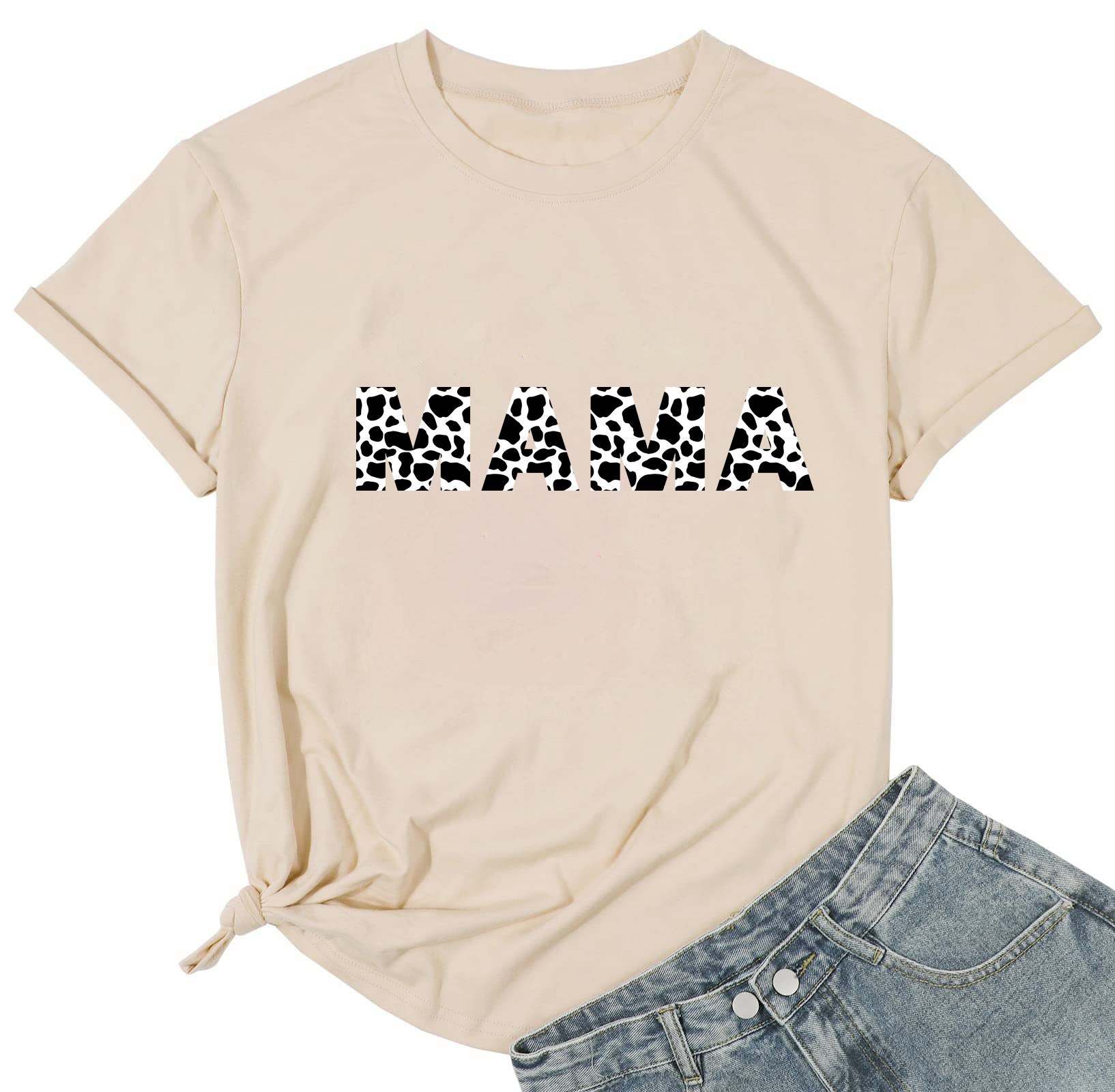 Wholesale Mama Mom Printed Cotton T-shirts