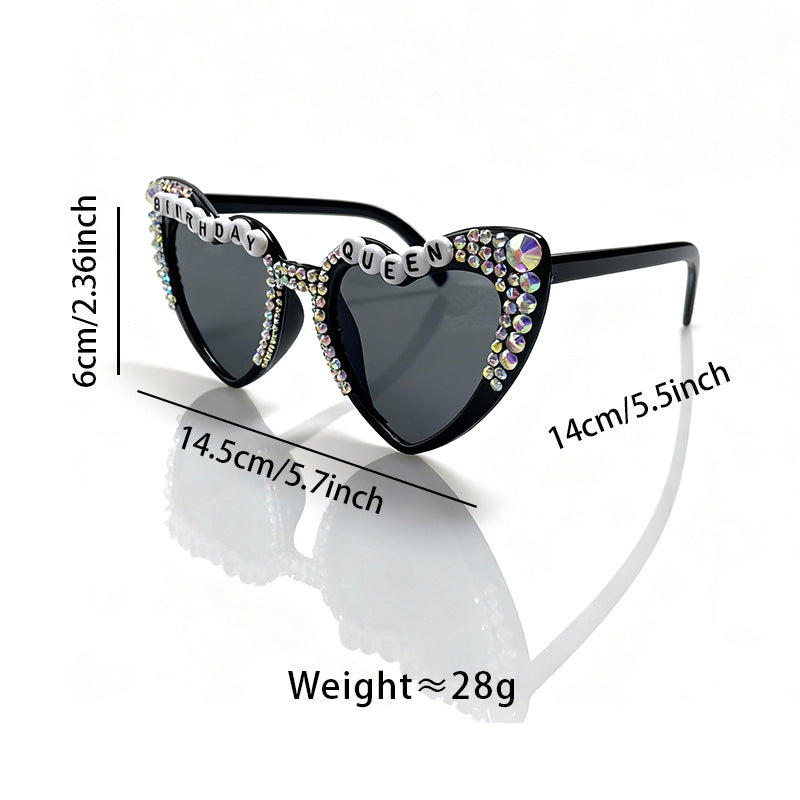 Wholesale Inlaid with diamonds Heart Earrings Men' s/ women' s sunglasses