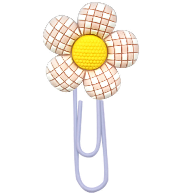 Wholesale  Random 50pcs/pack   Candy colored flower paper clip bookmark