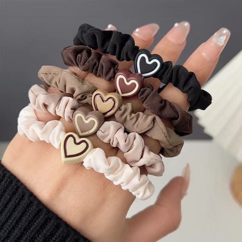 Wholesale 5PCS Plastic Love High Elastic Hair Ties