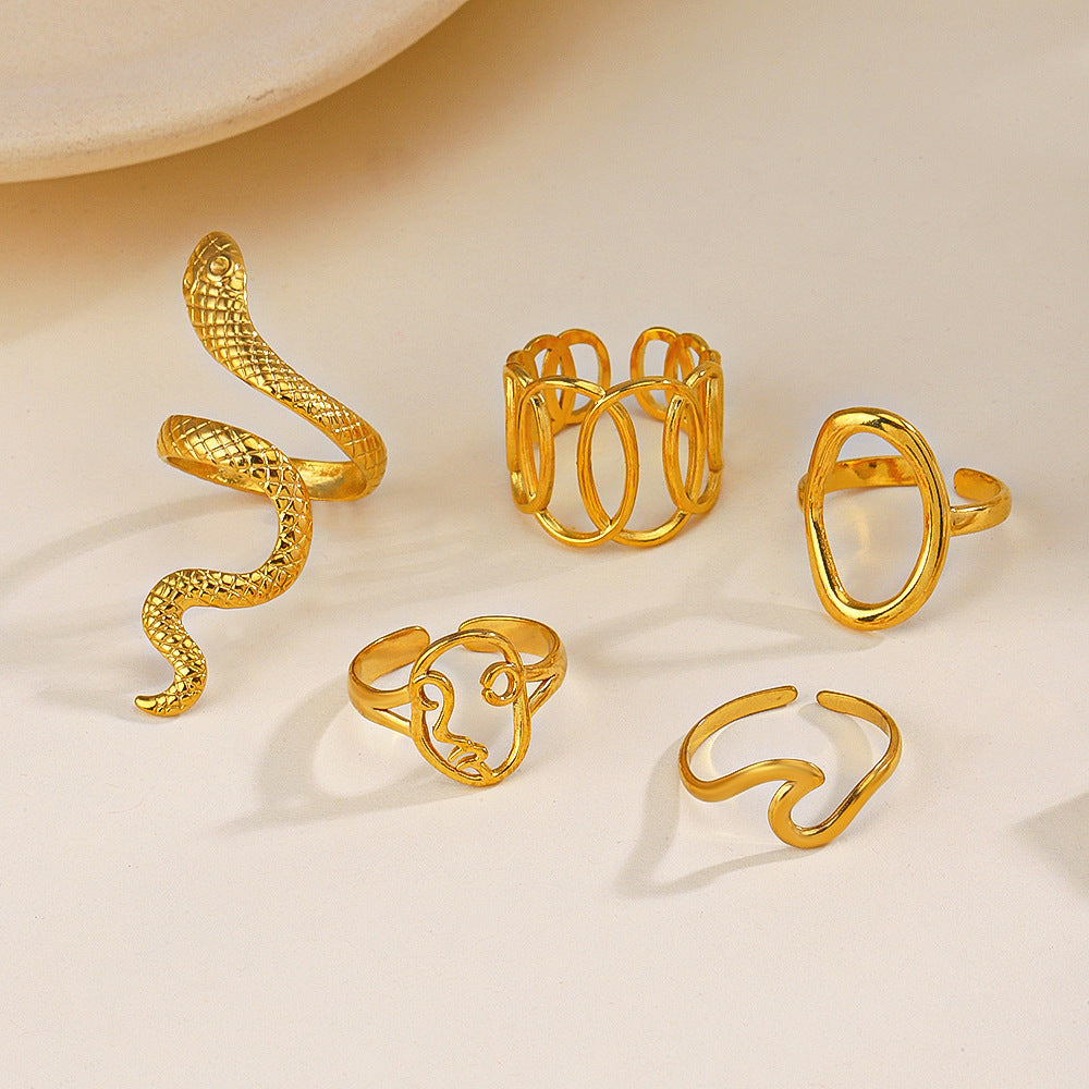 Wholesale Stainless Steel Geometric Oval Ring