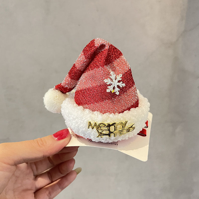 Wholesale Christmas Hats Children's Fabric Hair Clips