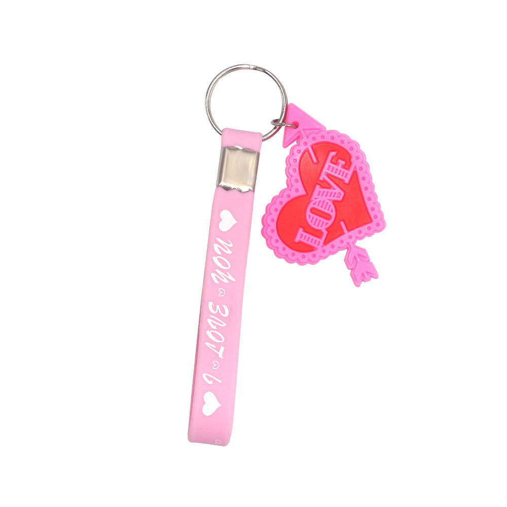 Wholesale 24pcs Valentine's Day Silicone Love Keychain