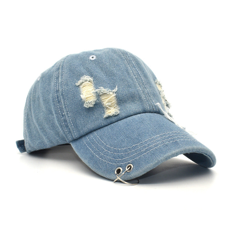 Wholesale Denim Hoop Hole Baseball Cap