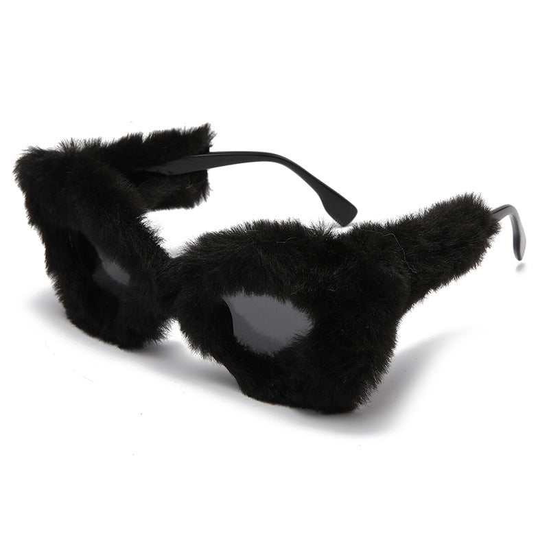 Wholesale Plush Cat Eye PC Sunglasses